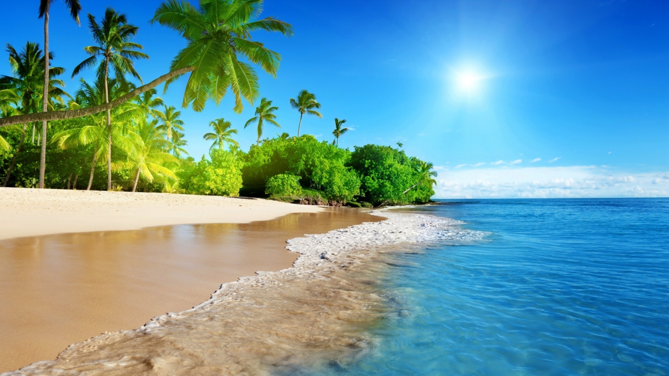 Tropical Beach Corner for 1366 x 768 HDTV resolution
