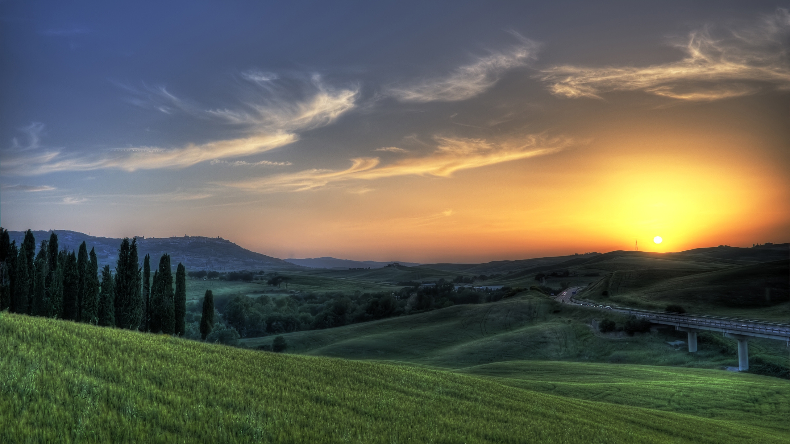Tuscan Sunset for 2560x1440 HDTV resolution