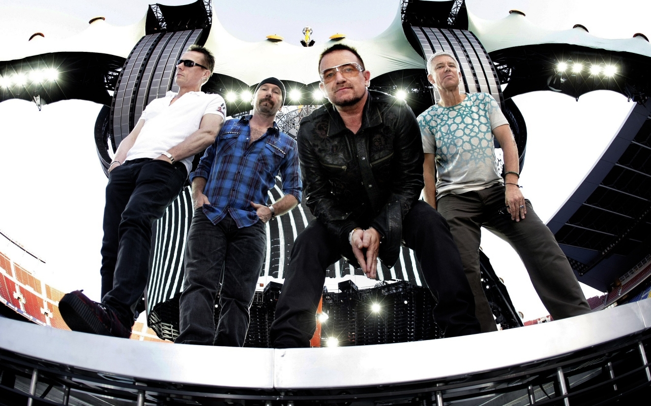 U2 band members for 1280 x 800 widescreen resolution