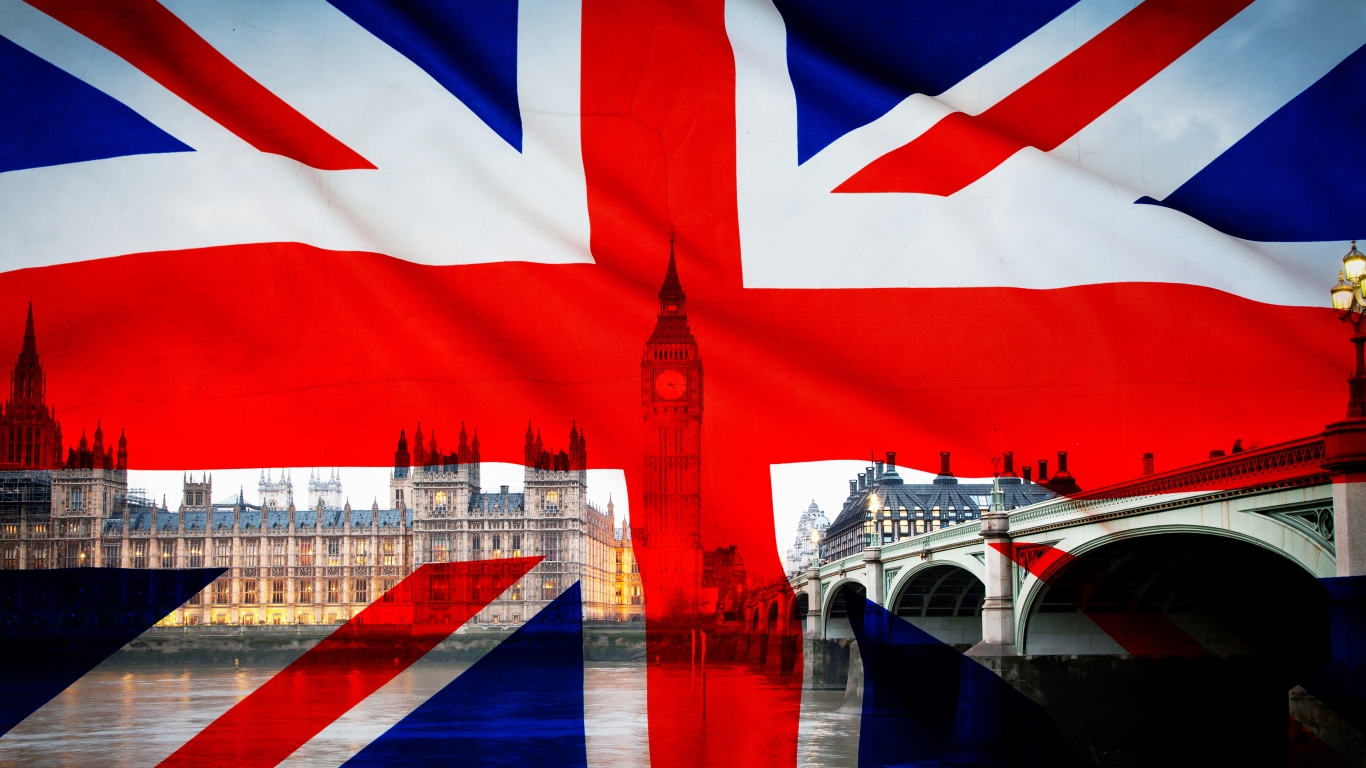 Union Jack – Flag of the UK for 1366 x 768 HDTV resolution