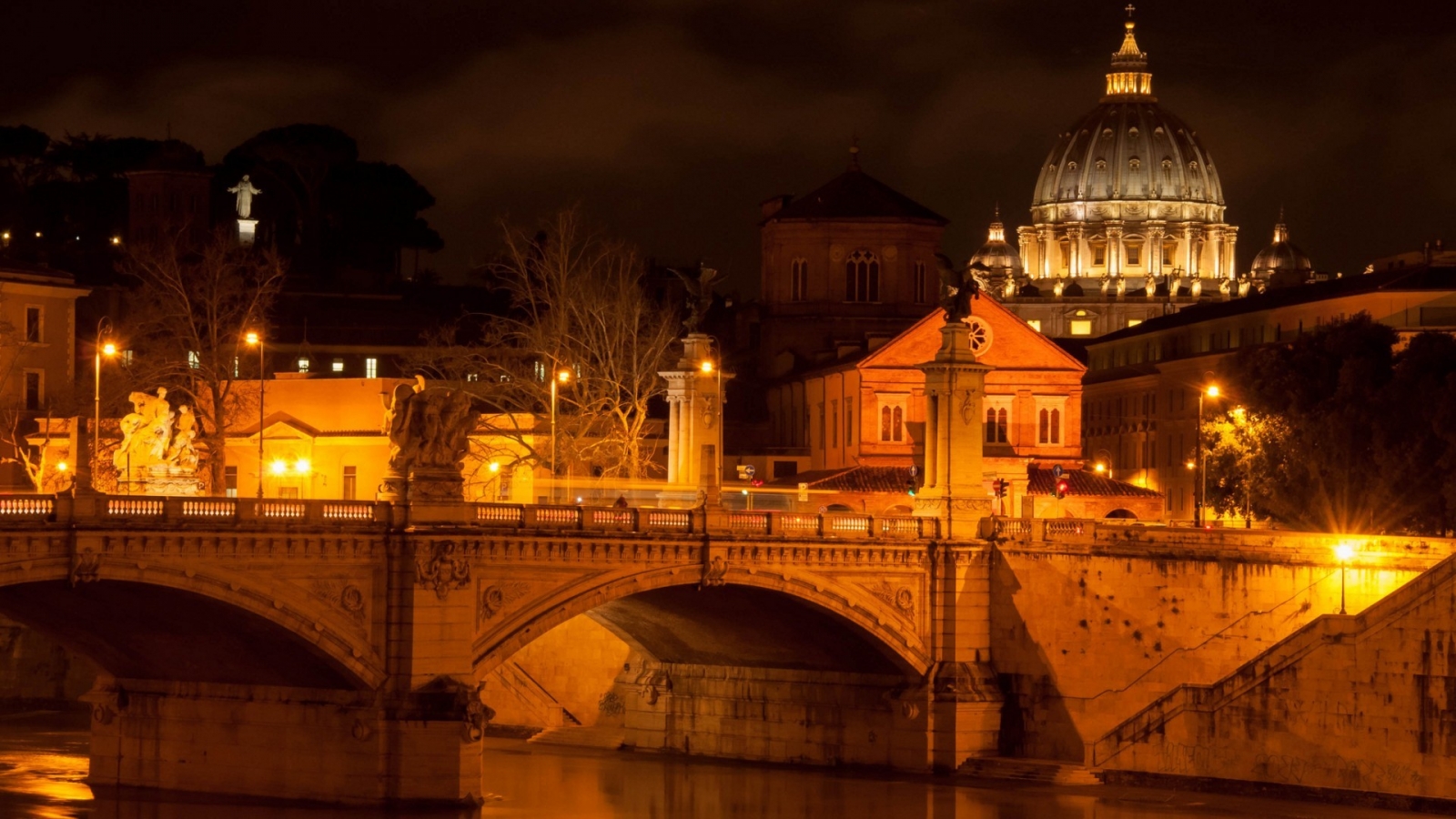 Vatican City Night Lights for 1600 x 900 HDTV resolution