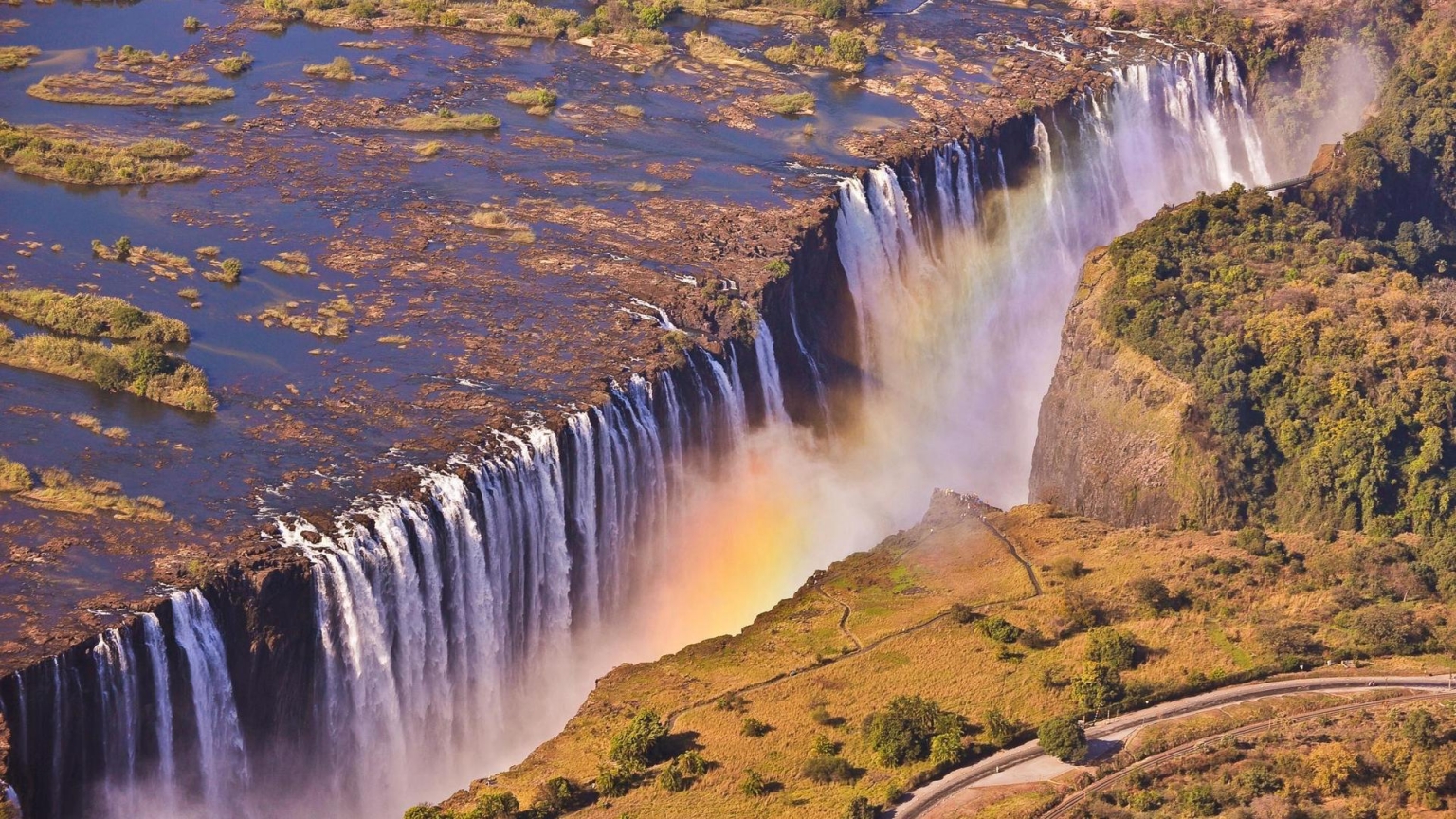 Victoria Falls Zambia for 1536 x 864 HDTV resolution