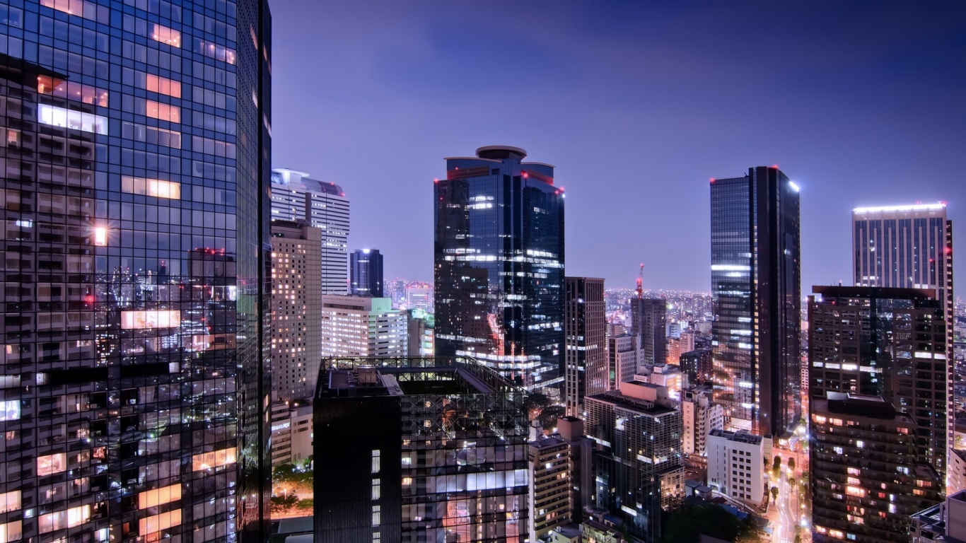 View of Tokyo City for 1366 x 768 HDTV resolution