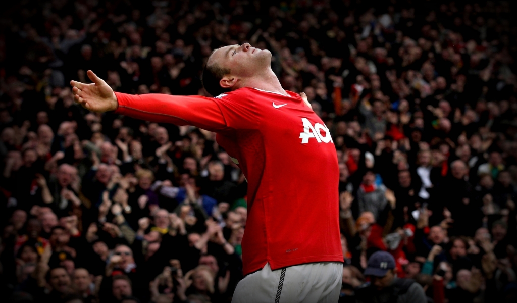 Wayne Rooney Football Player for 1024 x 600 widescreen resolution