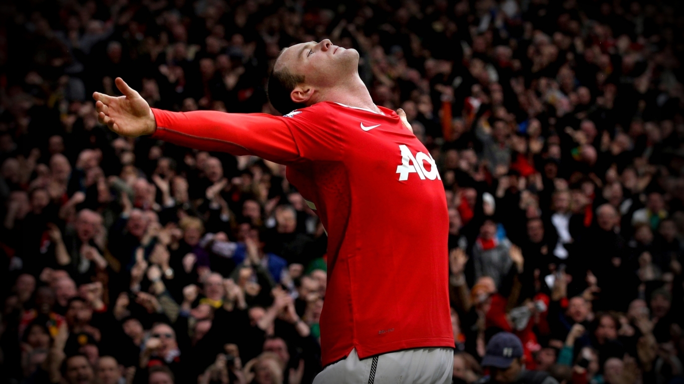 Wayne Rooney Football Player for 1366 x 768 HDTV resolution