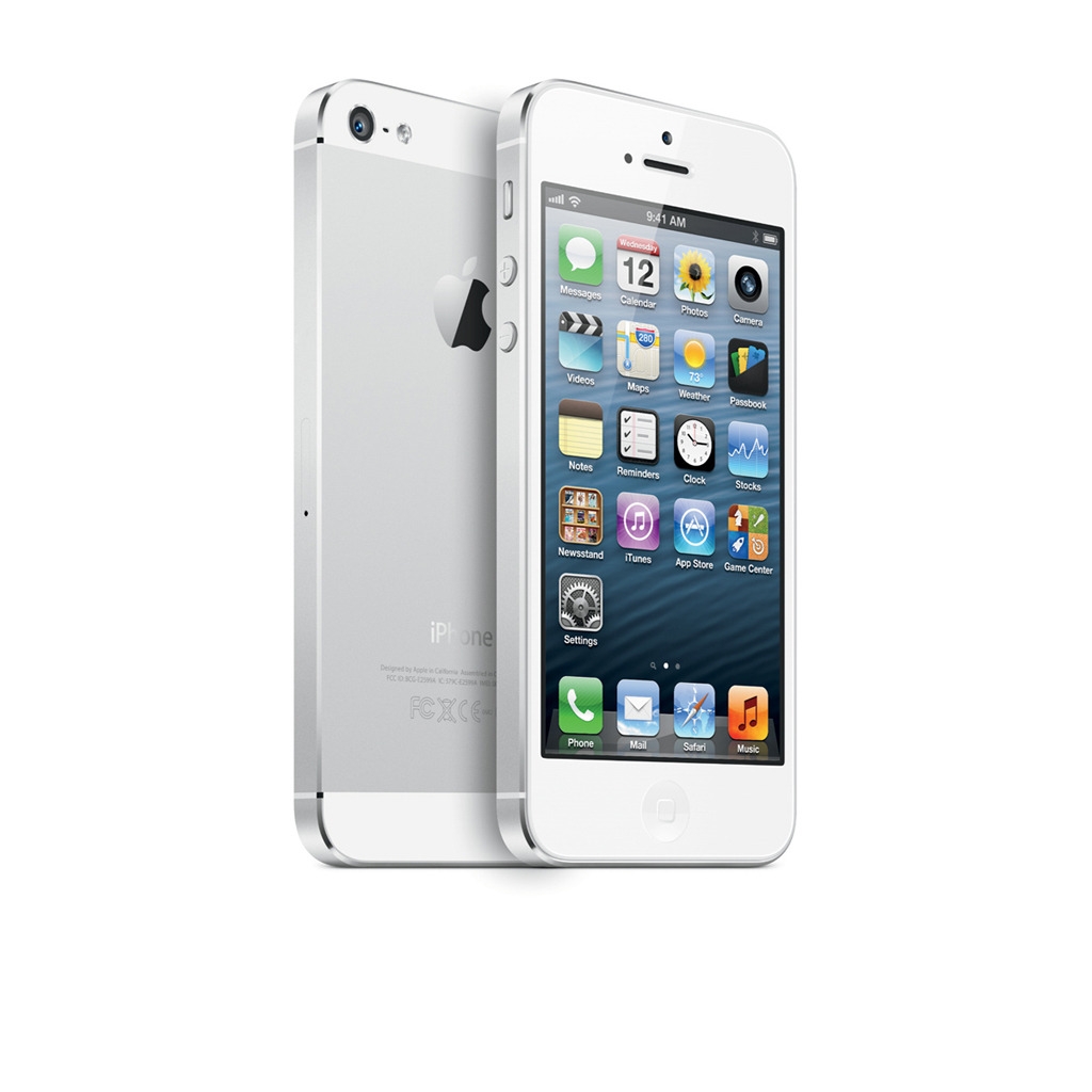 White iPhone 5 for 1024 x 1024 iPad resolution