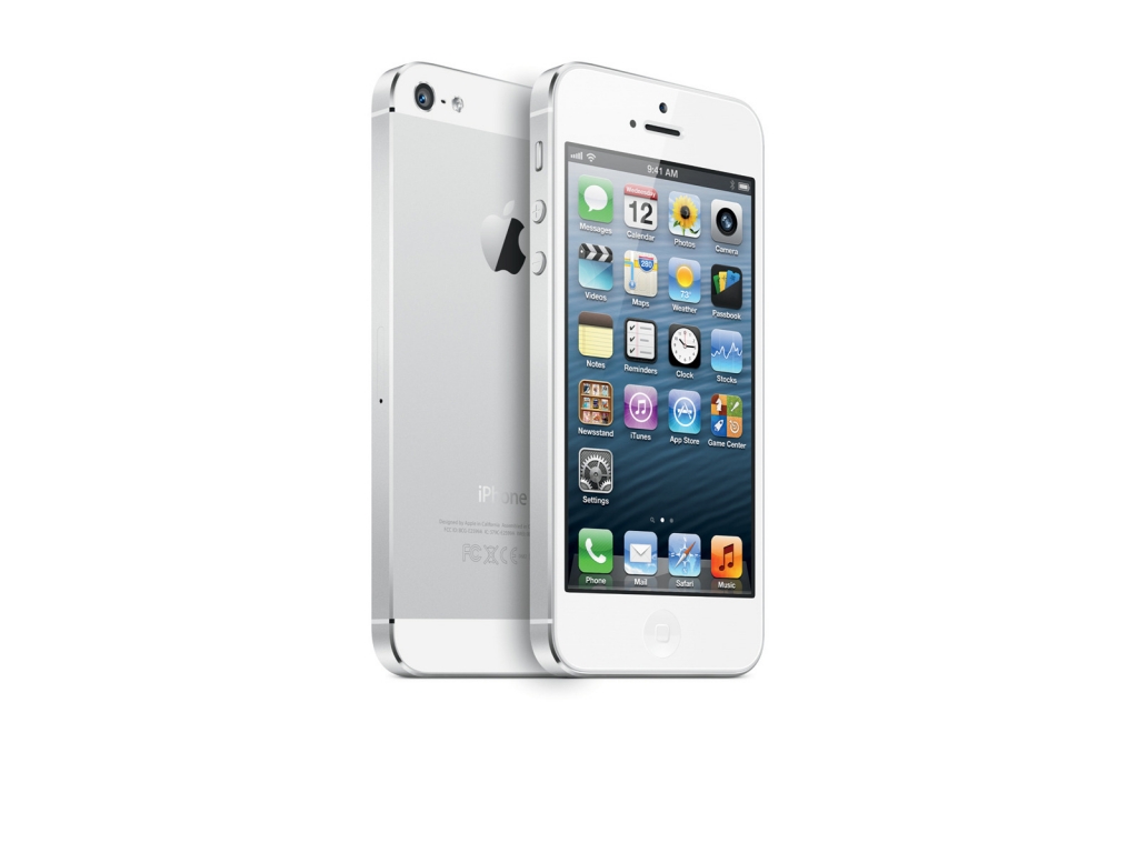 White iPhone 5 for 1024 x 768 resolution