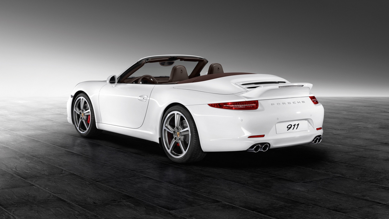 White Porsche 911 Carrera S for 1366 x 768 HDTV resolution
