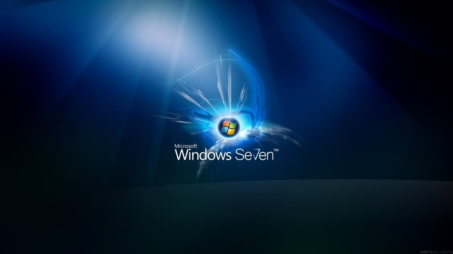 Windows Seven Glow for 1536 x 864 HDTV resolution
