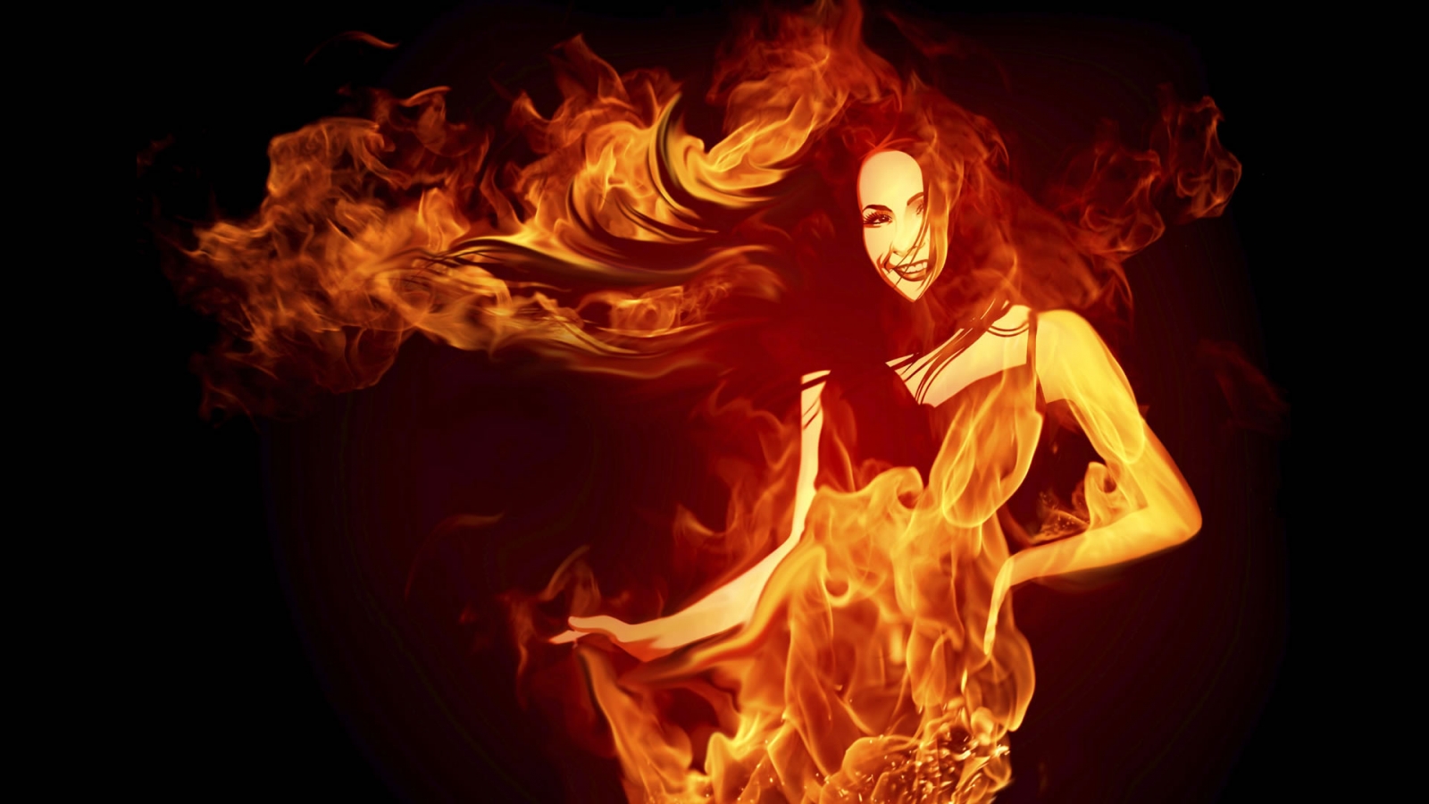 Woman in Fire for 1600 x 900 HDTV resolution