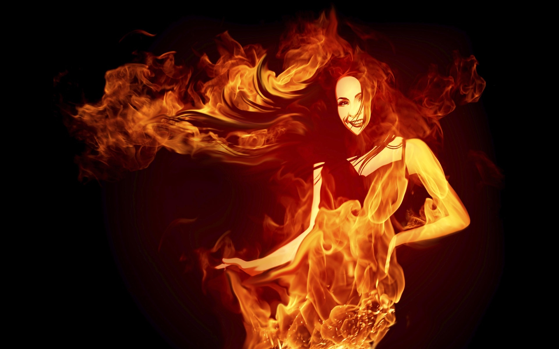 Woman in Fire for 1920 x 1200 widescreen resolution