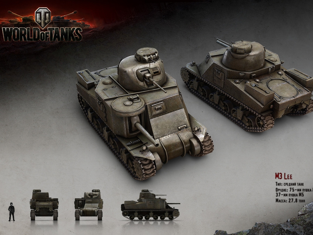 World of Tanks M3 Lee for 1024 x 768 resolution