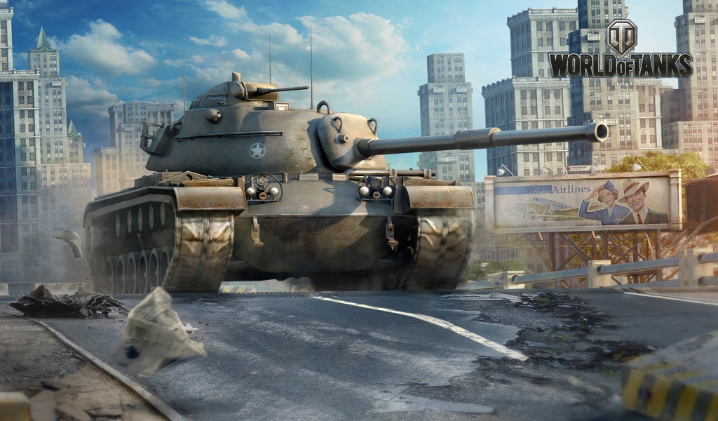 World of Tanks M48A1 for 1024 x 600 widescreen resolution