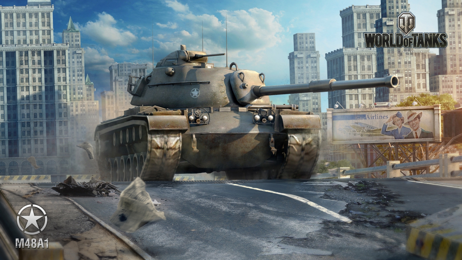World of Tanks M48A1 for 1536 x 864 HDTV resolution