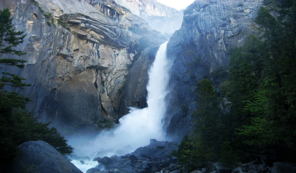 Yosemite Waterfalls for 1024 x 600 widescreen resolution